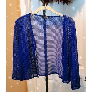 Blue Knit Crop Shrug Women's
